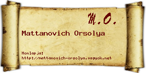 Mattanovich Orsolya névjegykártya