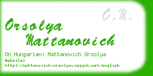 orsolya mattanovich business card